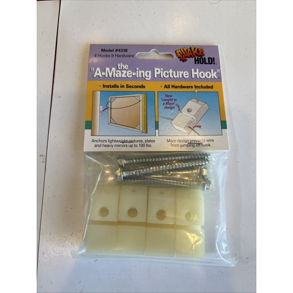 Ready America 4338 Anti-fall Heavy Duty Picture Hook, 4Piece, 100 Lb.